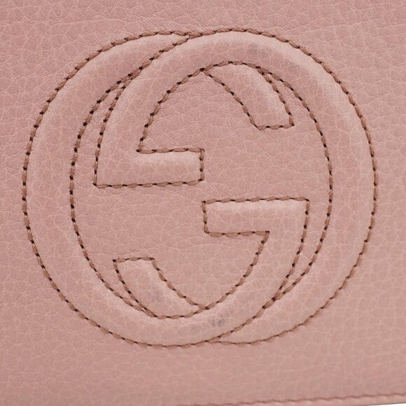 Gucci  Soho Pebbled Calfskin Zip Around Wallet Pink 308280 - Picture 4 of 14